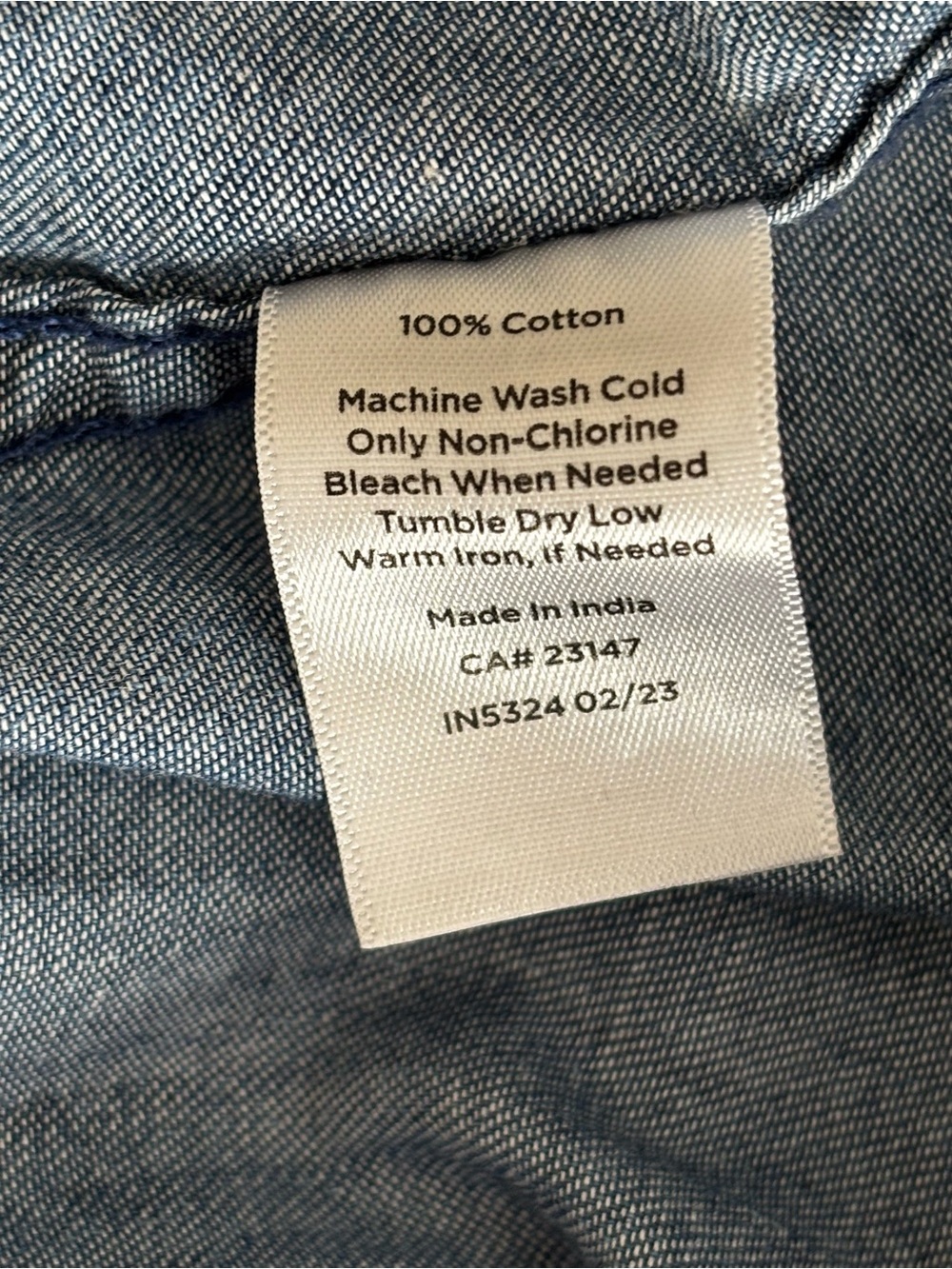 Talbots Denim Button Front Shirt Sapphire Rinse Size Large - Picture 5 of 5